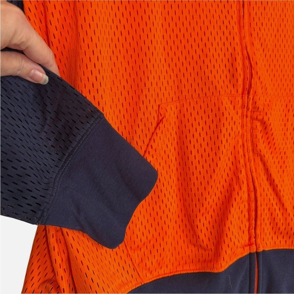 NEW NFL Women's Orange and Navy Team Apparel Chicago Bears Mesh Full-zip Hoodie - Picture 2 of 4